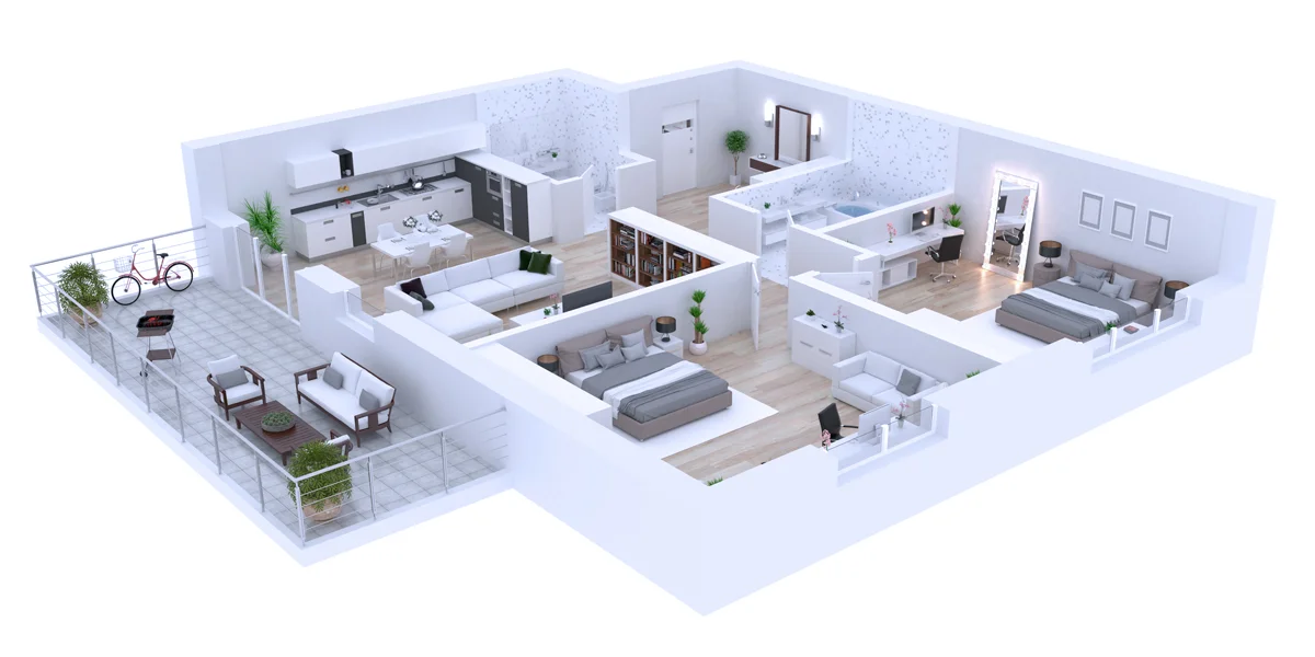 Plano 3D de Casa Prosegur